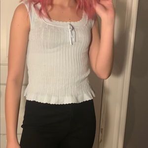 Light blue fitted top